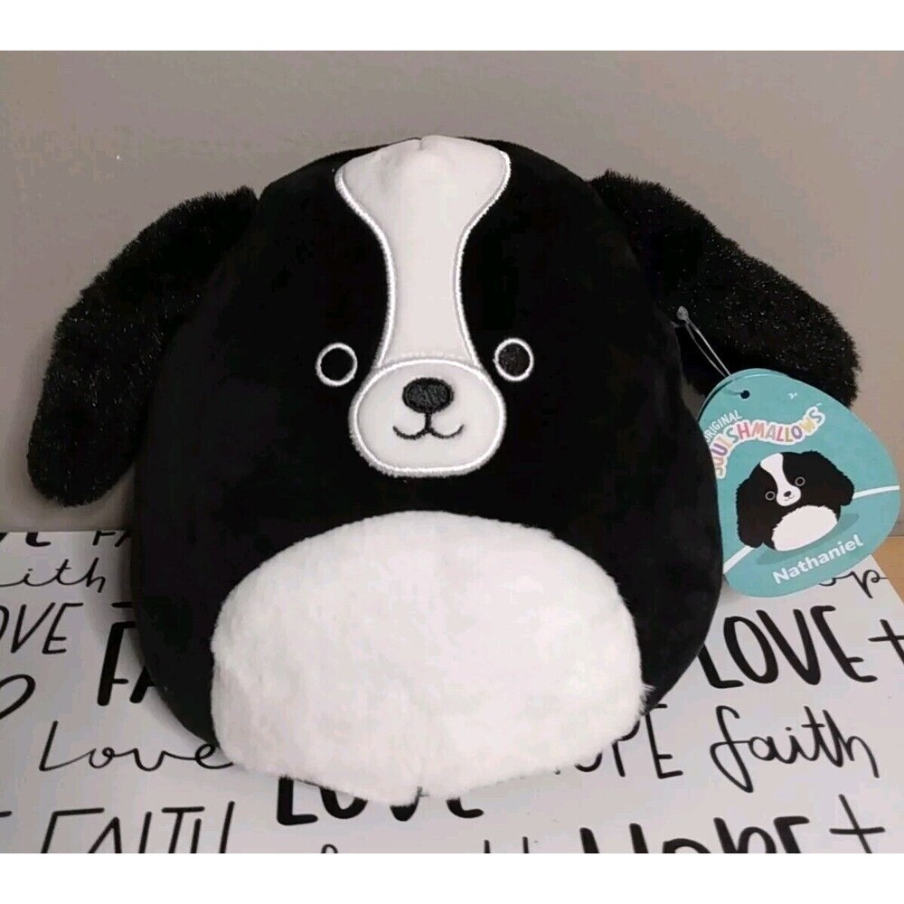 squishmallow Nathaniel Black White Plush Animal Toy Small